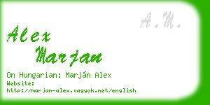 alex marjan business card